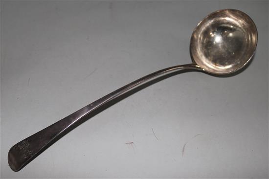 A George III silver Old English pattern soup ladle, 5 oz.